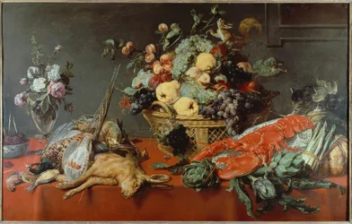 Naturaleza muerta con cesta de frutas