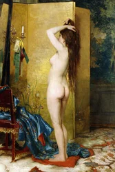 Un desnudo de pie