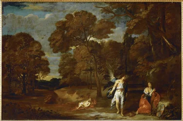 Paisaje con Agar y el ángel, c.1640 (pintura sobre lienzo)