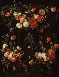 Madonna rodeada de flores, 1662