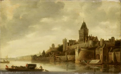 Vista del Valkhof en Nimega, c.1645-1650 (óleo sobre tabla)