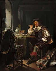 Un Soldado Fumando una Pipa, c. 1657-1658