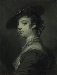 Retrato de una joven de busto (óleo sobre lienzo)