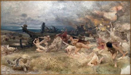 La ruina de los adamitas. Movimiento religioso vinculado al cristianismo, inspirado por la nostalgia del Jardín del Edén, con amor libre, rechazo del trabajo y desnudez, reaparecido en Europa hacia finales del siglo XIII, perseguido hasta su definit