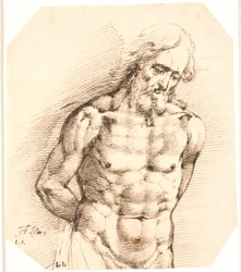 Medio cuerpo de un Cristo