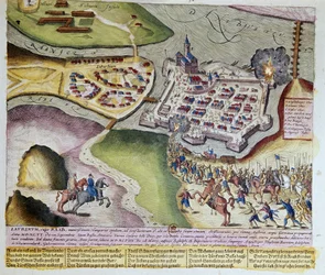 La captura de Raab por Adolf Schwarzenberg el 28/03/1598. 1653 Grabado de Franz Hogenberg (1535-1590) Cabinet des Estampes, B.N, París.