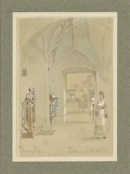 Pasillo de un Gasthaus con vista a la cocina