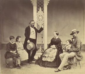 [Retrato de grupo de seis personas], 1850s-60s