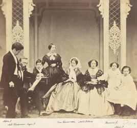 [Retrato de grupo de las familias Antoine y Höusermann], 1850s-60s