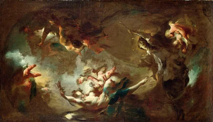 San Juan Nepomuceno (d.1393) siendo llevado al cielo