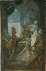 Escena de teatro (¿niños jugando a los soldados?)