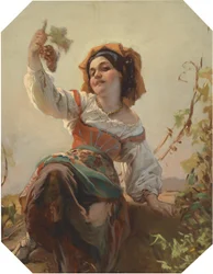 Chica italiana con uvas