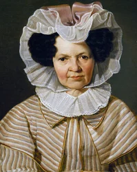 Retrato de Therese Burger Bischof, pintura por Franz Eybl (1806-1880)