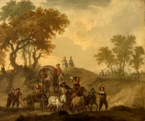 Paisaje con carro de equipaje
