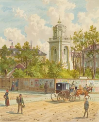 Währinger Strasse en Viena (con la torre del acueducto de Fernando)