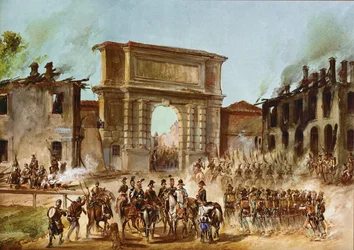 El mariscal de campo Radetzky ante la Porta Romana de Milán