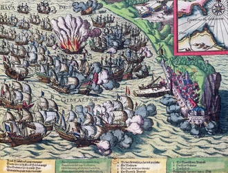 Combate en la Costa de Gibraltar, impreso el 25 de mayo de 1607