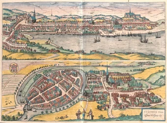Flensburg e Itzehoe, Alemania (grabado)