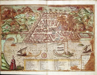 Mapa de Argel - Argelia (grabado)