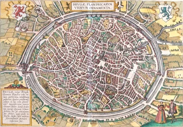 Mapa de Brujas (Brugae), Bélgica
