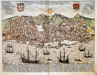 Mapa de Lisboa - Portugal (grabado)