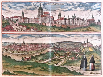 Praga, capital del Reino de Bohemia, República Checa (grabado)