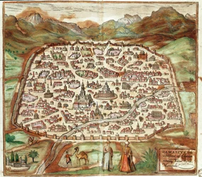 Vista de Damasco - Siria (grabado)