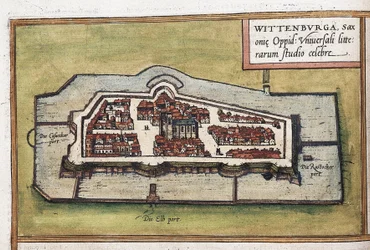 Vista de la ciudad de Wittenberg en Alemania, detalle