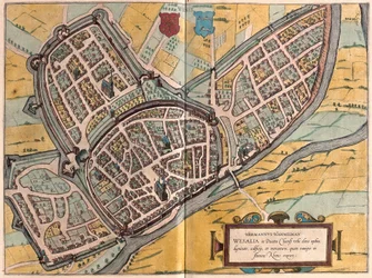 Wesel en Renania del Norte-Westfalia, Alemania (grabado)