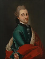 Retrato de Stanislaw II August Poniatowski, Rey y Gran Duque de la Mancomunidad Polaco-Lituana (1732-1798) Stanislas II Auguste - Molitor, Franz Ignaz (1731-1794) - 1776 - Óleo sobre lienzo - 35x24 - Museo del Palacio de Wilanow
