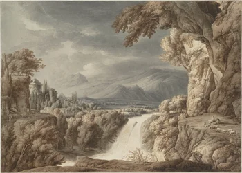 Paisaje heroico con cascada, c. 1790