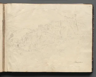 Álbum con vistas de Roma y alrededores, estudios de paisajes, página 02a: Olevano