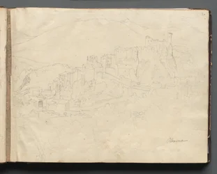 Álbum con Vistas de Roma y Alrededores, Estudios de Paisajes, página 02a: "Olevano"