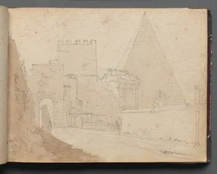 Album with Views of Rome and Surroundings, Landscape Studies, page 08a: "Porta St. Paolo"