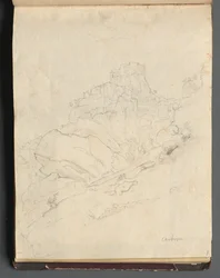 Álbum con Vistas de Roma y Alrededores, Estudios de Paisaje, página 14a: Cervera