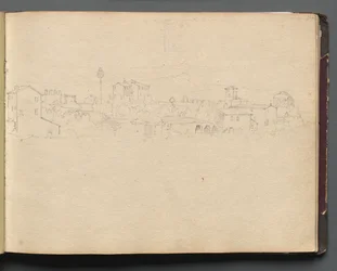 Álbum con vistas de Roma y alrededores, estudios de paisajes, página 16a: Vista romana