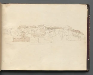 Álbum con vistas de Roma y alrededores, estudios de paisajes, página 30a: Vista panorámica romana