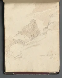 Álbum con vistas de Roma y alrededores, estudios de paisajes, página 33a: Cervera