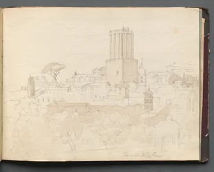 Álbum con vistas de Roma y alrededores, estudios de paisajes, página 47a: Torre del Nero, Roma