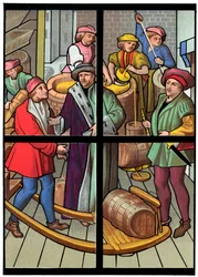 Una cervecería, siglo XV