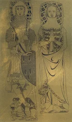 Una placa de cobre de la Abadía y la Iglesia de Minster, Isla de Sheppey, Kent, 1337 1849