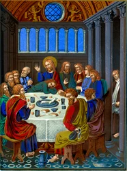 Representación de La Última Cena en cobre esmaltado, siglo XVI 1849