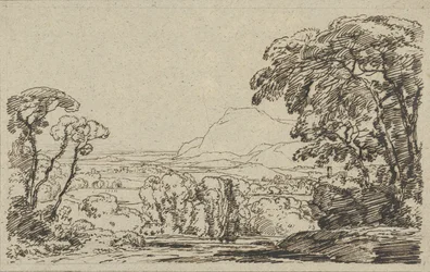 Paisaje con valle en las montañas