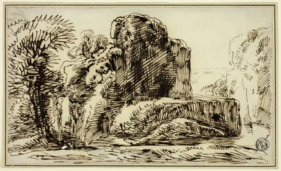 Rocas, árboles y río