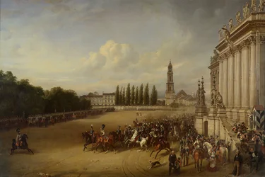 Desfile en Potsdam en el año 1817