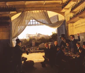 Príncipe Heredero Ludwig (1786-1868) en la Taberna de Vino Española en Roma