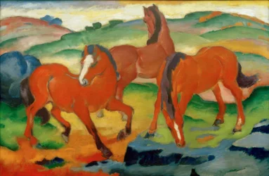 Los caballos rojos (Caballos pastando IV)
