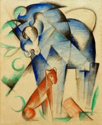 Animales fabulosos (Caballo azul y perro rojo)