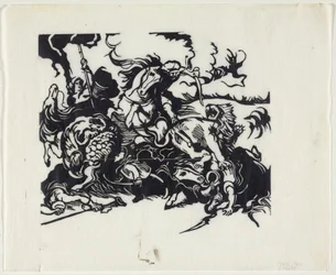 Caza de leones después de Delacroix