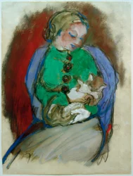 Niña con gato